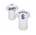 Los Angeles Dodgers #6 Curtis Granderson White Flexbase Authentic Collection MLB Jersey