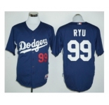 Los Angeles Dodgers #99 Hyun-Jin Ryu Navy Blue Cooperstown Stitched Baseball Jersey