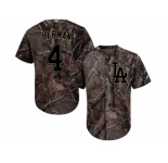 Men Los Angeles Dodgers #4 Babe Herman Camo Realtree Collection Cool Base Stitched MLB Jersey