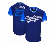 Men's 2017 Little League World Series Dodgers Adrian Gonzalez #23 El Titán Royal Jersey