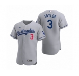 Men's Los Angeles Dodgers #3 Chris Taylor Nike Gray Authentic 2020 Road Jersey