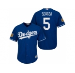 Men's Los Angeles Dodgers #5 Corey Seager 2017 Spring Training Cool Base Stitched MLB Jersey