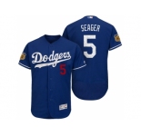 Men's Los Angeles Dodgers #5 Corey Seager 2017 Spring Training Flex Base Authentic Collection Stitched Baseball Jersey
