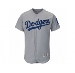 Men's Los Angles Dodgers Majestic Alternate Road Blank Gray Flex Base Authentic Collection Team Jersey