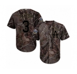Men's Majestic Los Angeles Dodgers #3 Chris Taylor Authentic Camo Realtree Collection Flex Base 2018 World Series MLB Jersey