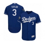 Men's Majestic Los Angeles Dodgers #3 Chris Taylor Royal Blue Alternate Flex Base Authentic Collection 2018 World Series MLB Jersey