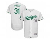 Men's Majestic Los Angeles Dodgers #31 Mike Piazza White Celtic Flexbase Authentic Collection MLB Jersey