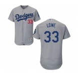 Men's Majestic Los Angeles Dodgers #33 Mark Lowe Gray Alternate Flex Base Authentic Collection MLB Jersey
