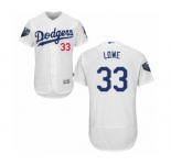 Men's Majestic Los Angeles Dodgers #33 Mark Lowe White Home Flex Base Authentic Collection 2018 World Series MLB Jersey