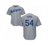 Men's Majestic Los Angeles Dodgers #54 Sergio Romo Replica Grey Road Cool Base MLB Jersey