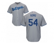 Men's Majestic Los Angeles Dodgers #54 Sergio Romo Replica Grey Road Cool Base MLB Jersey