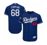 Men's Majestic Los Angeles Dodgers #68 Ross Stripling Royal Blue Alternate Flex Base Authentic Collection 2018 World Series MLB Jersey