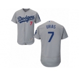 Men's Majestic Los Angeles Dodgers #7 Julio Urias Grey Flexbase Authentic Collection MLB Jersey