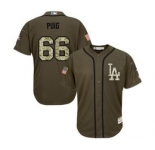 mlb jerseys los angeles dodgers #66 yasiel puig green salute to service