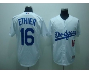 mlb los angeles dodgers #16 ethier white(cool base)
