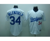mlb los angeles dodgers #34 valenzuela white