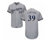 Men's Majestic Milwaukee Brewers #39 Chris Capuano Grey Flexbase Authentic Collection MLB Jersey