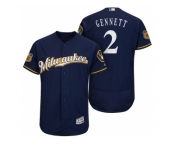 Men's Milwaukee Brewers #2 Scooter Gennett 2017 Spring Training Flex Base Authentic Collection Stitched Baseball Jersey