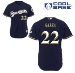 mlb jerseys milwaukee brewers #22 garza blue