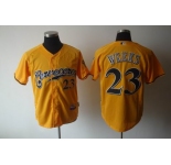 mlb jerseys milwaukee brewers #23 weeks yellow[2011]