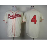 mlb jerseys milwaukee brewers #4 paul molitor cream
