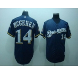 mlb milwaukee brewers #14 mcgehee blue(40th patch)