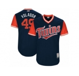 Men's 2017 Little League World Series Twins #49 Adalberto Mejia Volador Navy Jersey