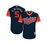 Men's 2017 Little League World Series Twins Eduardo Escobar #5 El De La Pica Navy Jersey