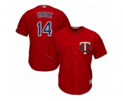 Men's Majestic Minnesota Twins #14 Kent Hrbek Replica Scarlet Alternate Cool Base MLB Jersey