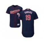 Men's Majestic Minnesota Twins #19 Kennys Vargas Navy Blue Flexbase Authentic Collection MLB Jersey