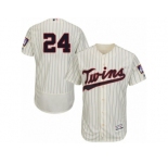 Men's Majestic Minnesota Twins #24 Trevor Plouffe Cream Flexbase Authentic Collection MLB Jersey