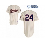 Men's Majestic Minnesota Twins #24 Trevor Plouffe Replica Cream Alternate Cool Base MLB Jersey