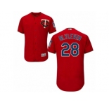 Men's Majestic Minnesota Twins #28 Bert Blyleven Scarlet Flexbase Authentic Collection MLB Jersey