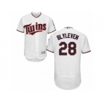 Men's Majestic Minnesota Twins #28 Bert Blyleven White Flexbase Authentic Collection MLB Jersey