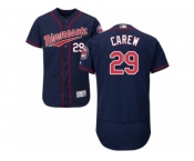 Men's Majestic Minnesota Twins #29 Rod Carew Navy Blue Flexbase Authentic Collection MLB Jersey