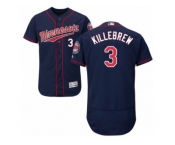 Men's Majestic Minnesota Twins #3 Harmon Killebrew Navy Blue Flexbase Authentic Collection MLB Jersey