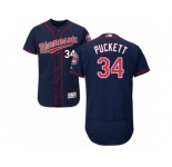 Men's Majestic Minnesota Twins #34 Kirby Puckett Navy Blue Flexbase Authentic Collection MLB Jersey