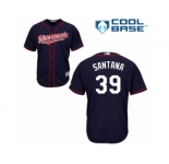 Men's Majestic Minnesota Twins #39 Danny Santana Authentic Navy Blue Alternate Road Cool Base MLB Jersey