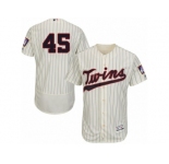 Men's Majestic Minnesota Twins #45 Phil Hughes Cream Flexbase Authentic Collection MLB Jersey