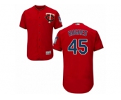 Men's Majestic Minnesota Twins #45 Phil Hughes Scarlet Flexbase Authentic Collection MLB Jersey