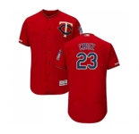Men's Minnesota Twins #23 Nelson Cruz Scarlet Alternate Flex Base Authentic Collection Baseball Jersey
