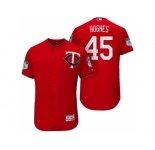 Men's Minnesota Twins #45 Phil Hughes 2017 Spring Training Flex Base Authentic Collection Stitched Baseball Jersey