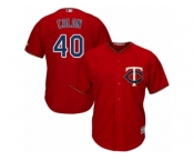 Minnesota Twins #40 Bartolo Colon Replica Scarlet Alternate Cool Base MLB Jersey