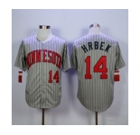 mlb jerseys minnesota twins #14 hrbek grey(black strip)[1987 m&n]
