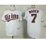 mlb jerseys minnesota twins #7 mauer white