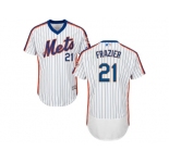 Men New York Mets #21 Todd Frazier White(Blue Strip) Flexbase Authentic Collection Alternate Stitched MLB Jersey