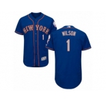 Men's Majestic New York Mets #1 Mookie Wilson Royal Gray Flexbase Authentic Collection MLB Jersey