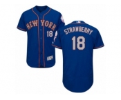 Men's Majestic New York Mets #18 Darryl Strawberry Royal Gray Flexbase Authentic Collection MLB Jersey