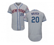 Men's Majestic New York Mets #20 Neil Walker Grey Flexbase Authentic Collection MLB Jersey