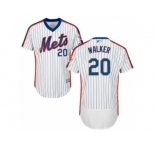 Men's Majestic New York Mets #20 Neil Walker White Royal Flexbase Authentic Collection MLB Jersey